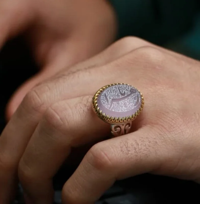 انگشتر مردانه عقیق کبود کد 1106