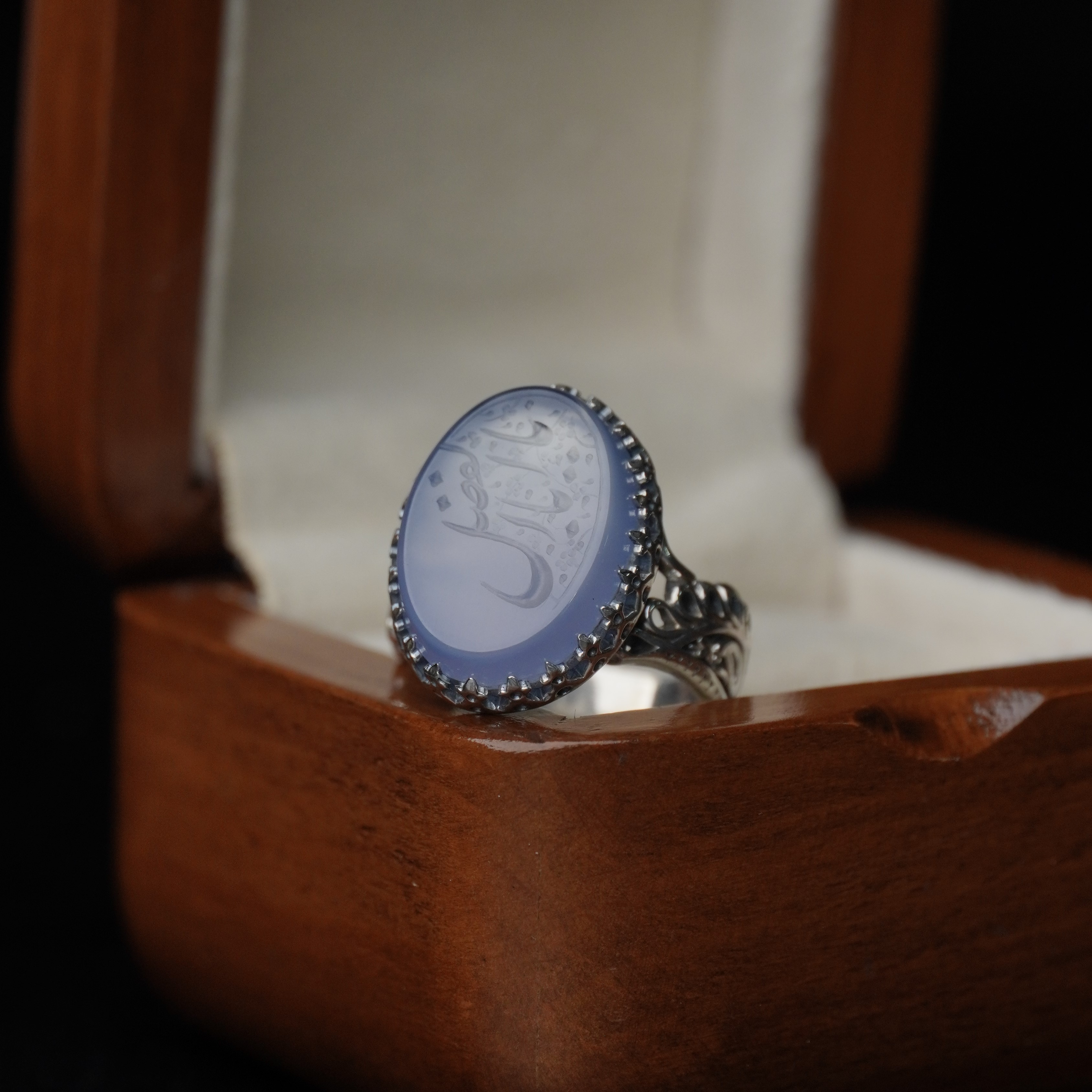 انگشتر مردانه عقیق کبود کد 1324