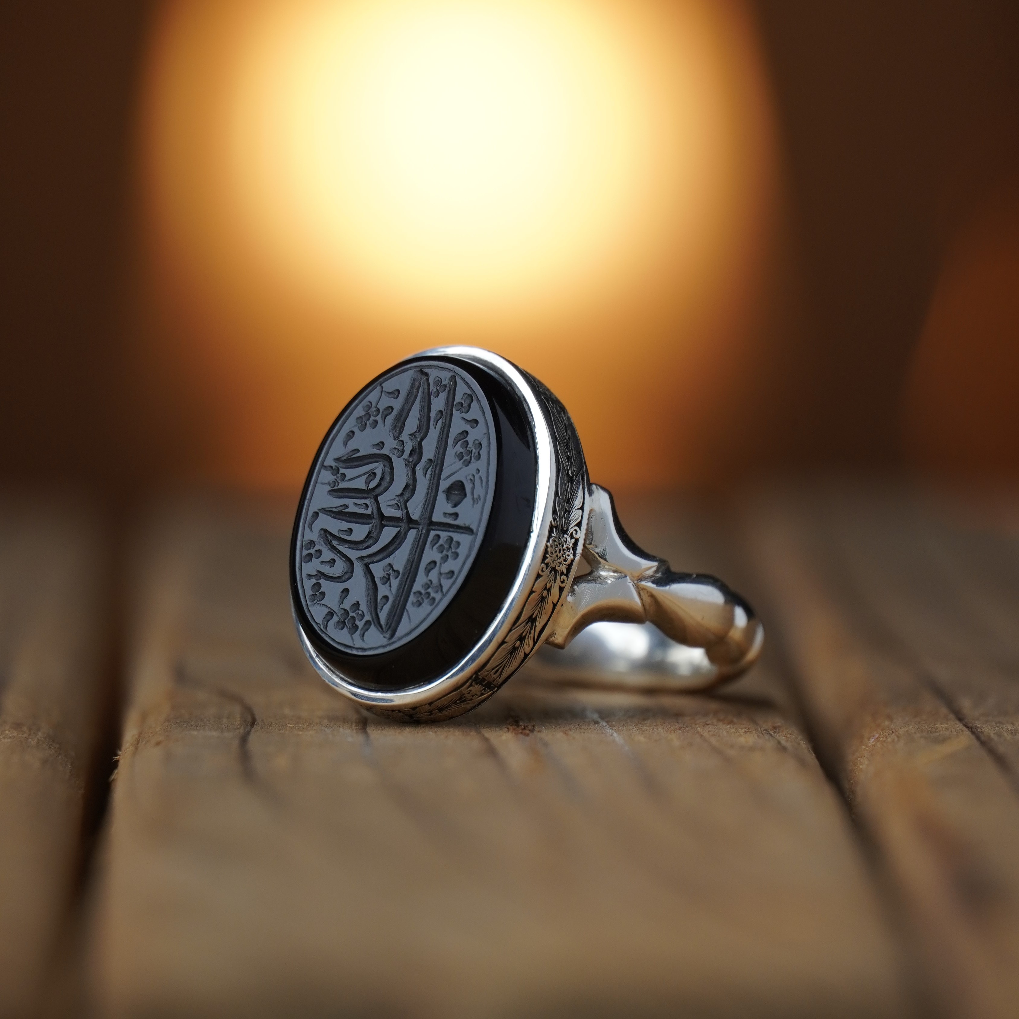 انگشتر مردانه عقیق مشکی کد 1332