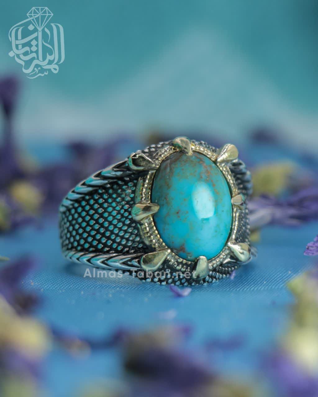 انگشتر مردانه فیروزه نیشابوری کد 2844