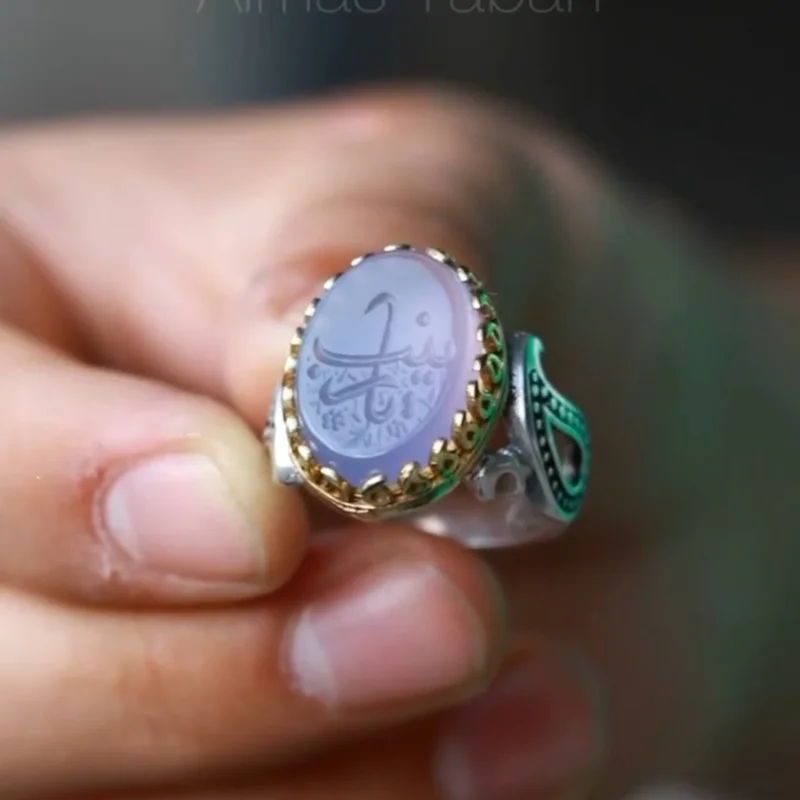 انگشتر مردانه عقیق کبود کد 1034