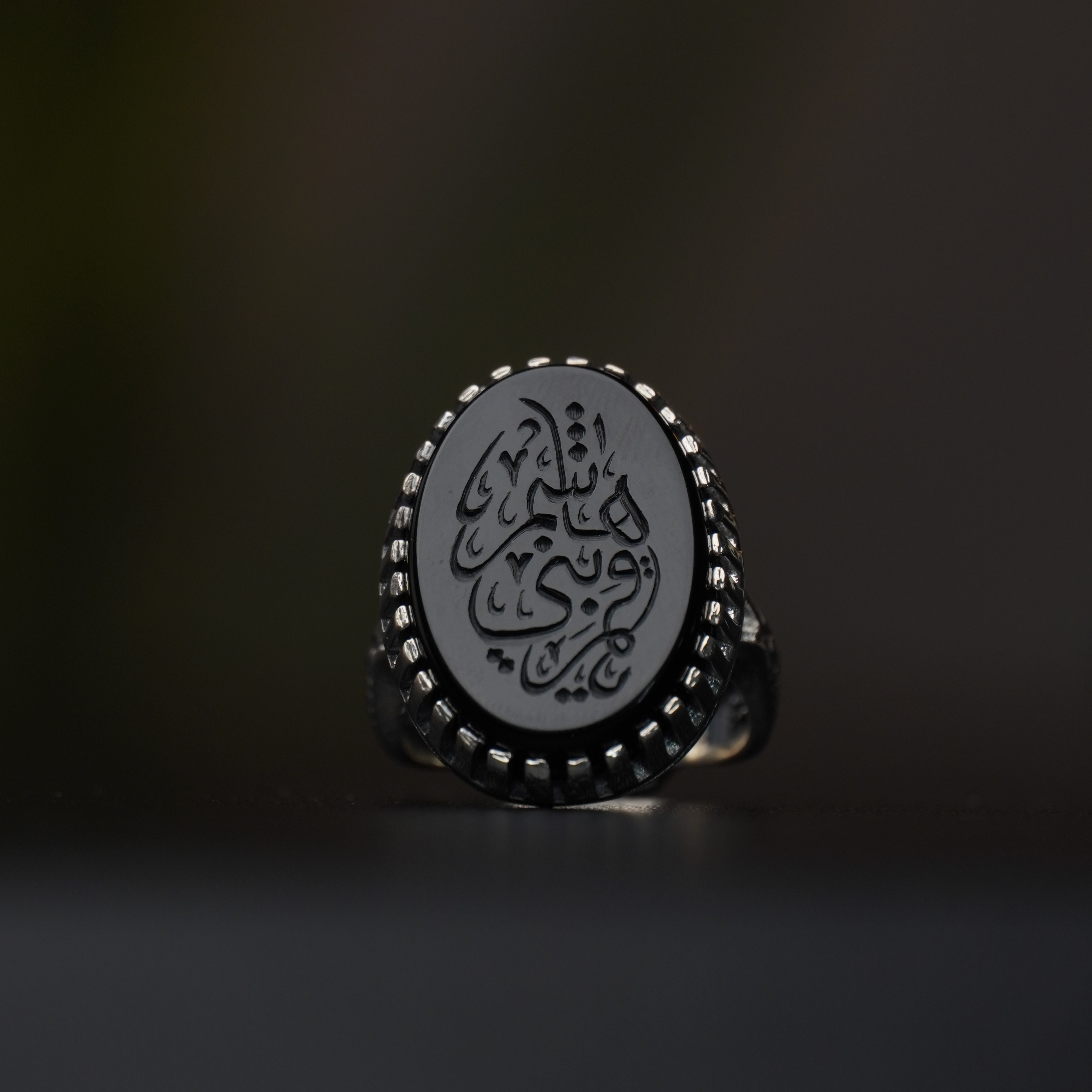 انگشتر مردانه عقیق مشکی کد 1283