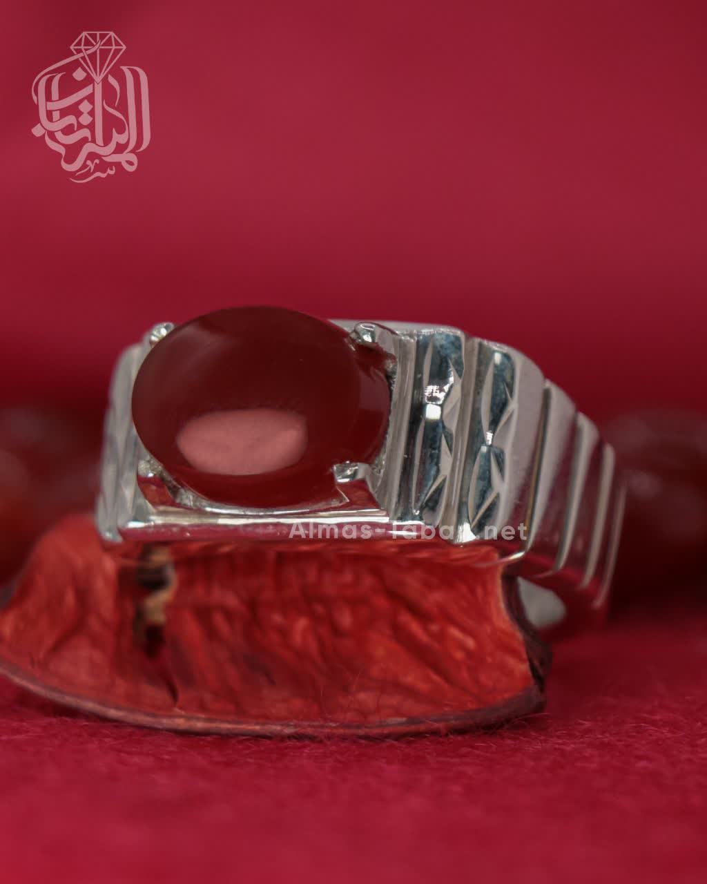 انگشتر مردانه عقیق سرخ یمنی کد 2867