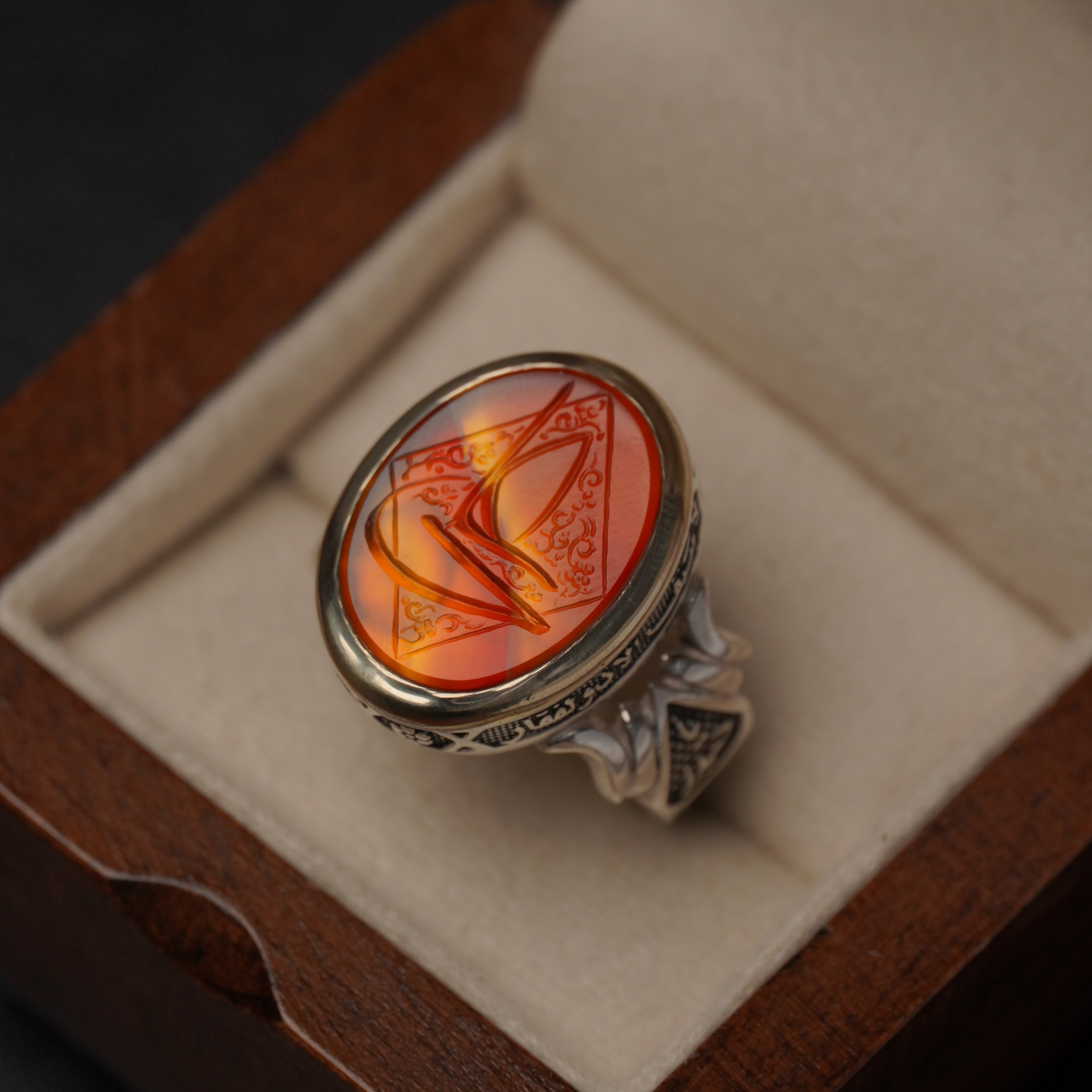 انگشتر مردانه عقیق سرخ کد 1296