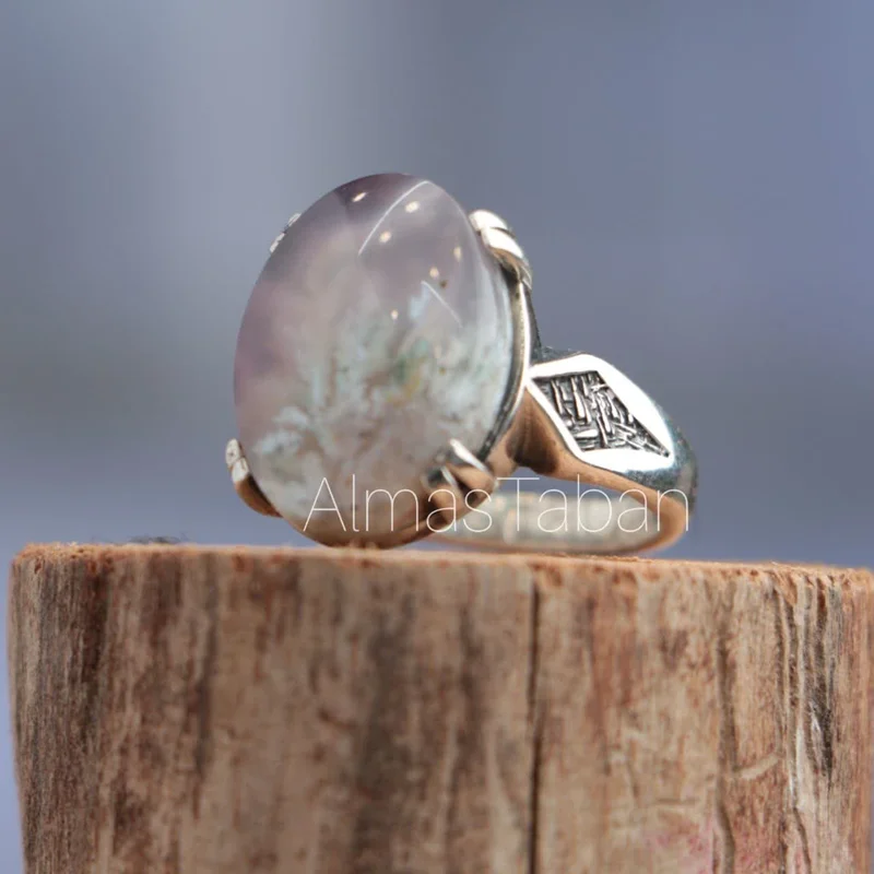 انگشتر مردانه عقیق شجر کد 2714