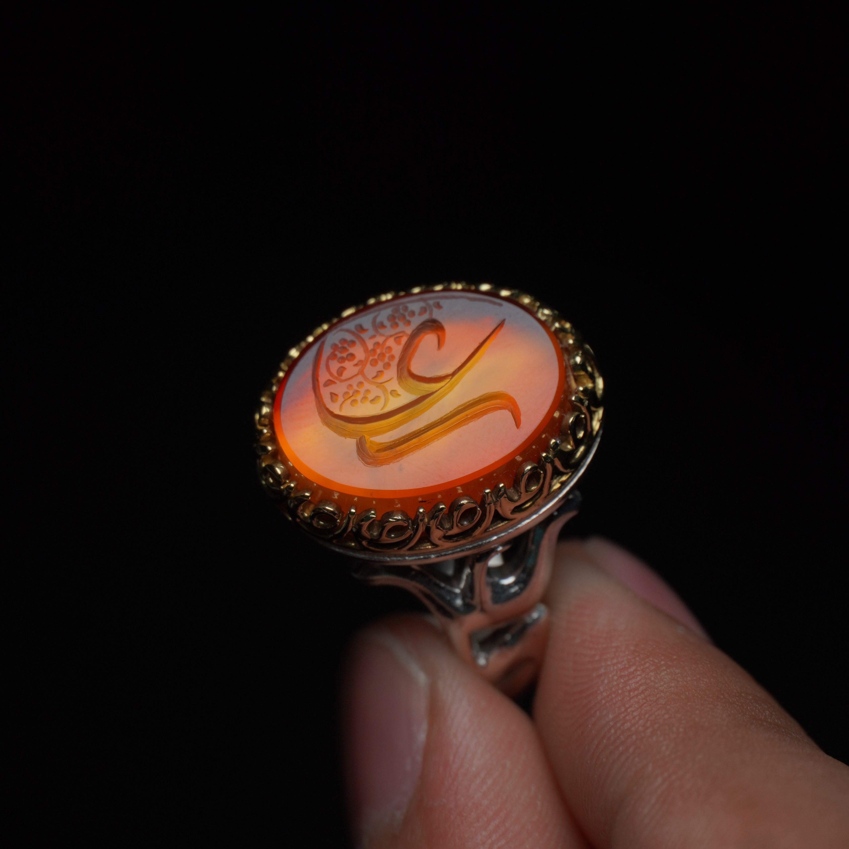 انگشتر مردانه عقیق سرخ کد 1314