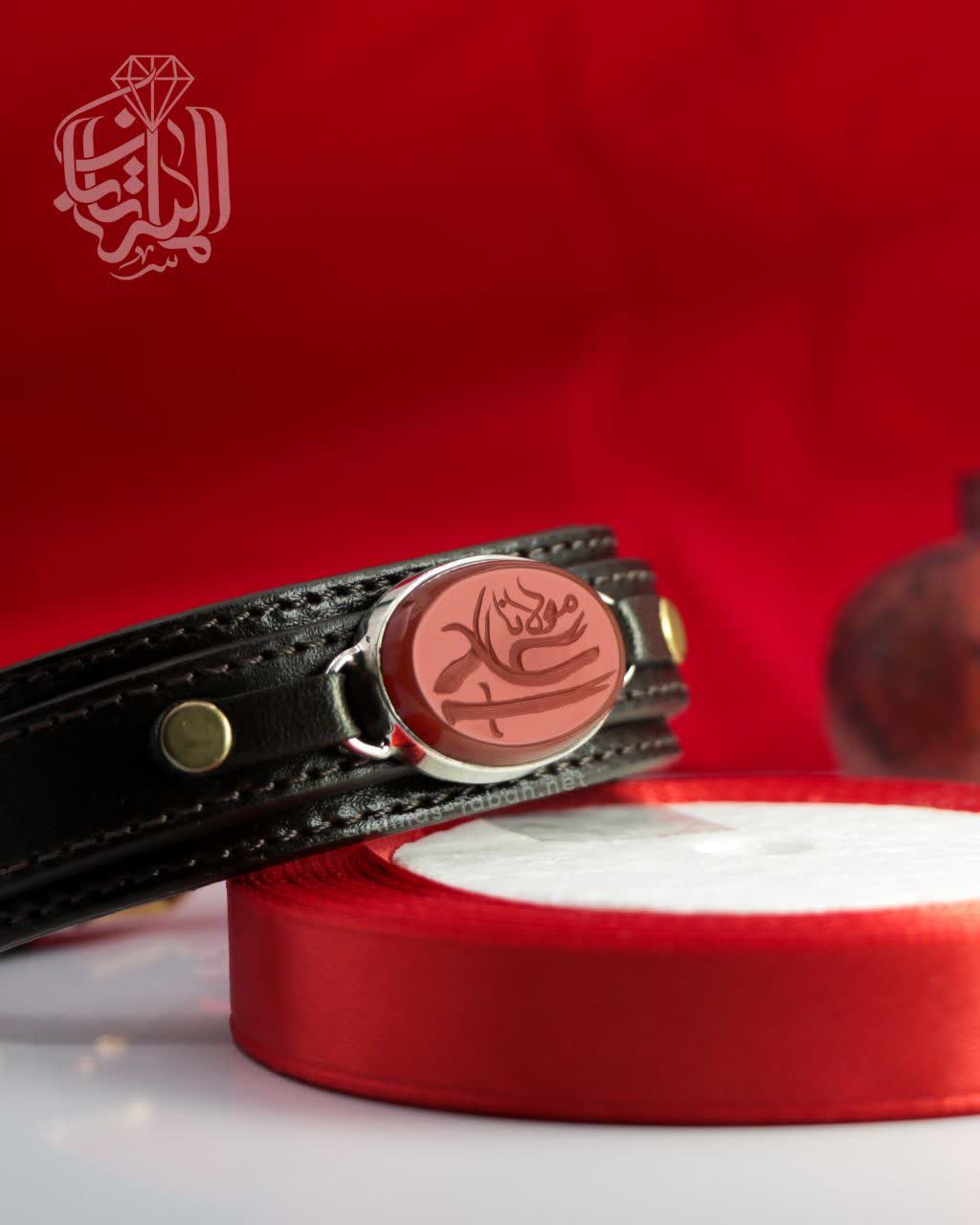 دستبند مردانه عقیق سرخ کد 2852