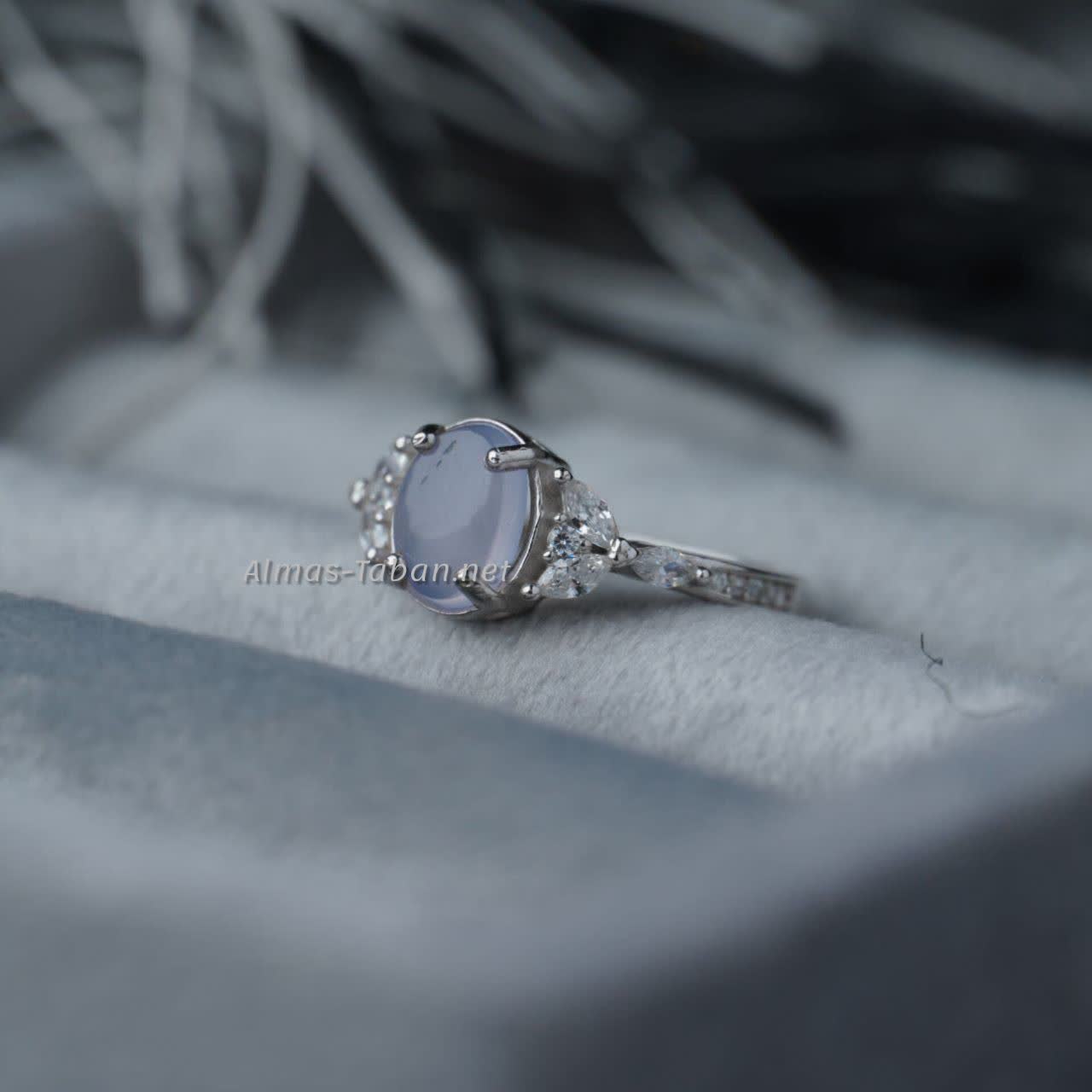 انگشتر زنانه عقیق کبود یمنی کد 726