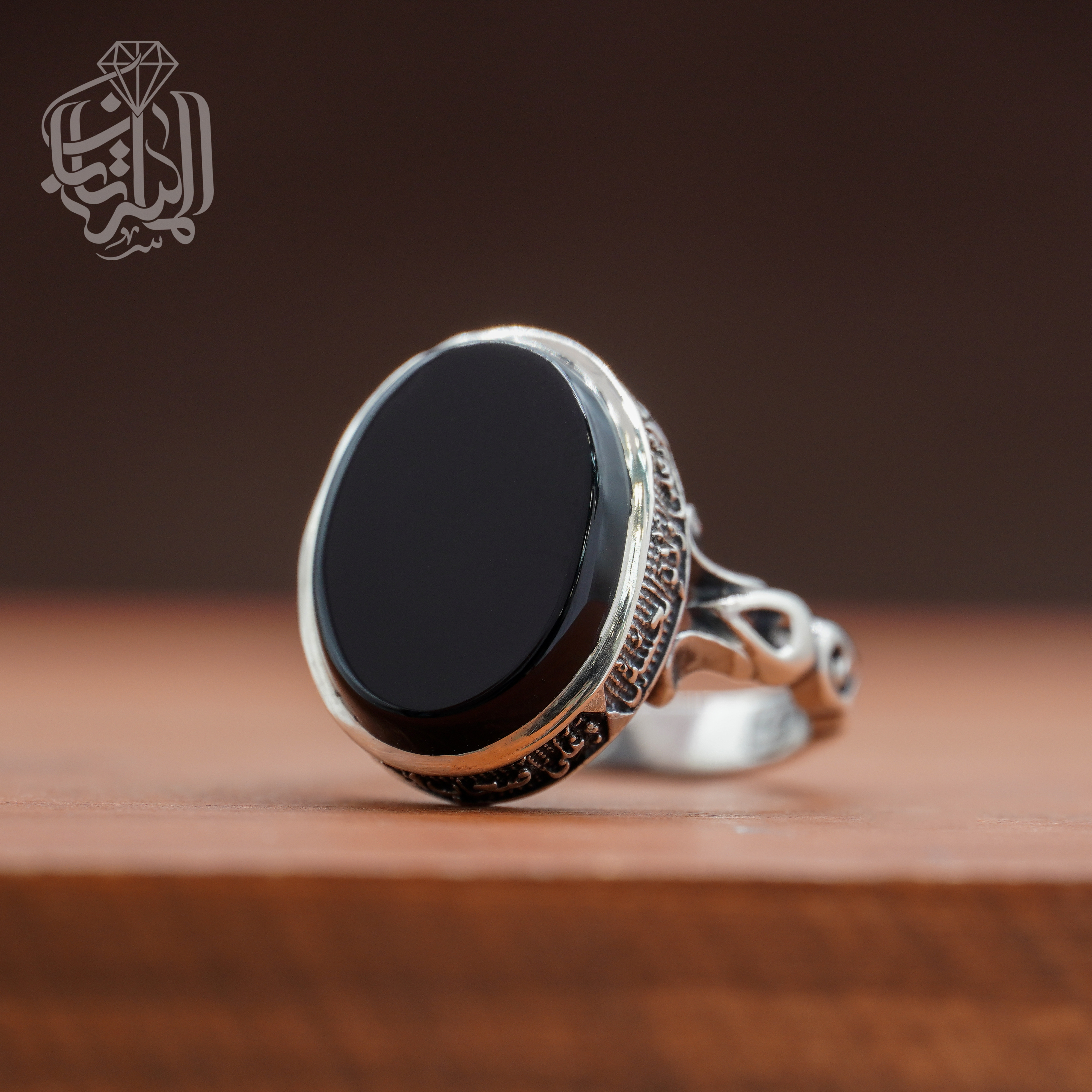 انگشتر عقیق مشکی کد 211