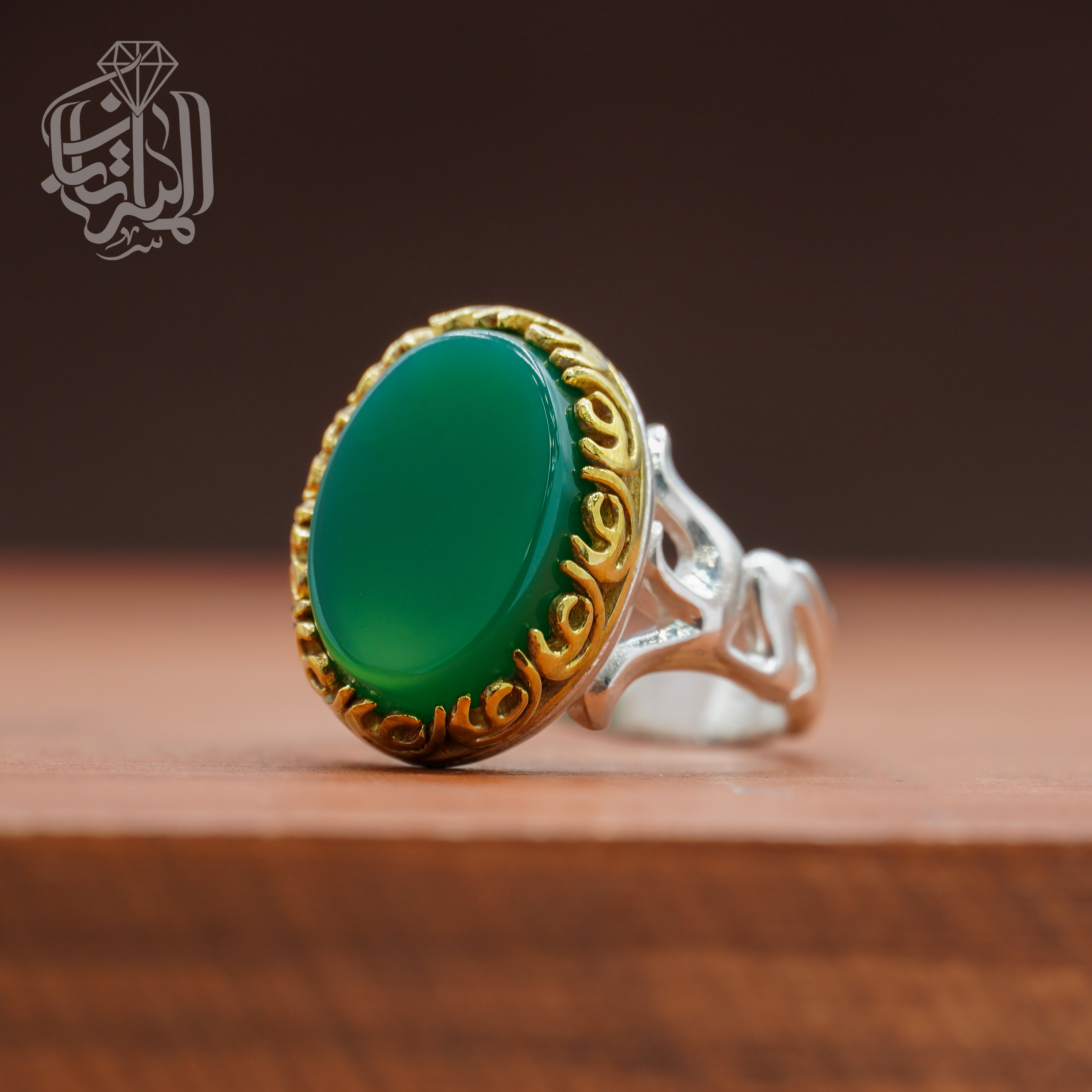 انگشتر عقیق سبز کد 218