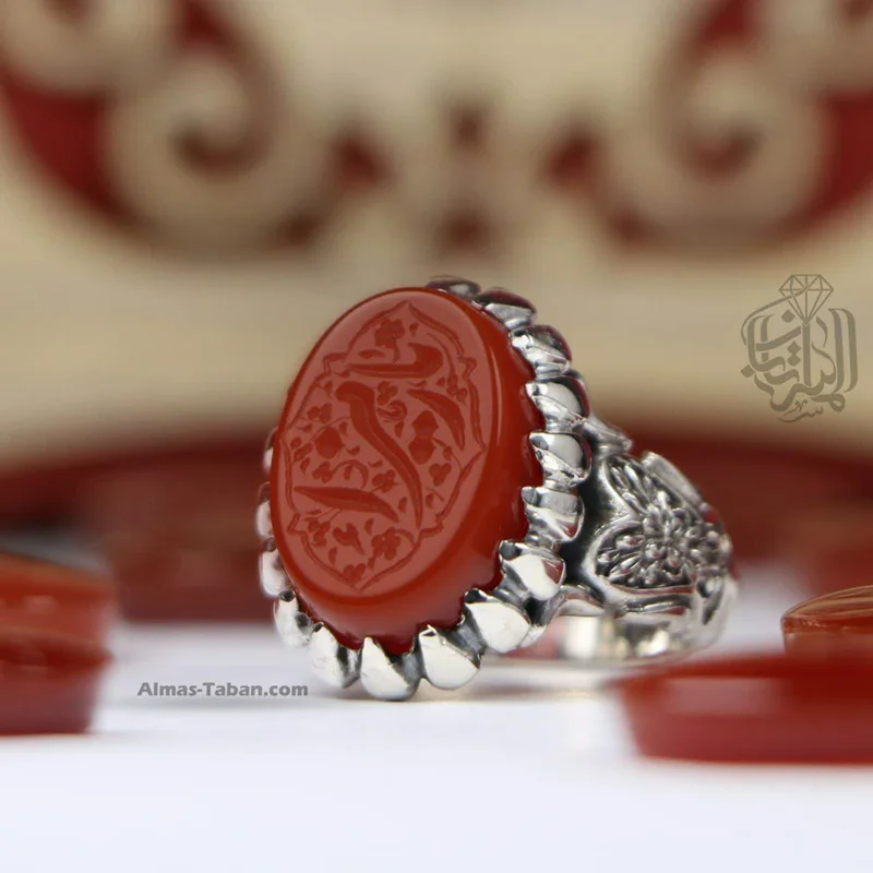 انگشتر مردانه عقیق سرخ کد 2270