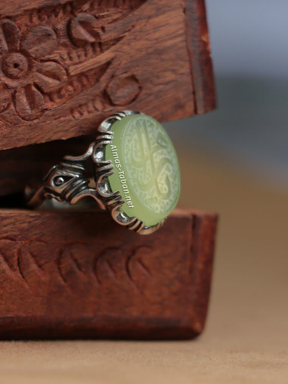 انگشتر مردانه عقیق سبز کد 2897