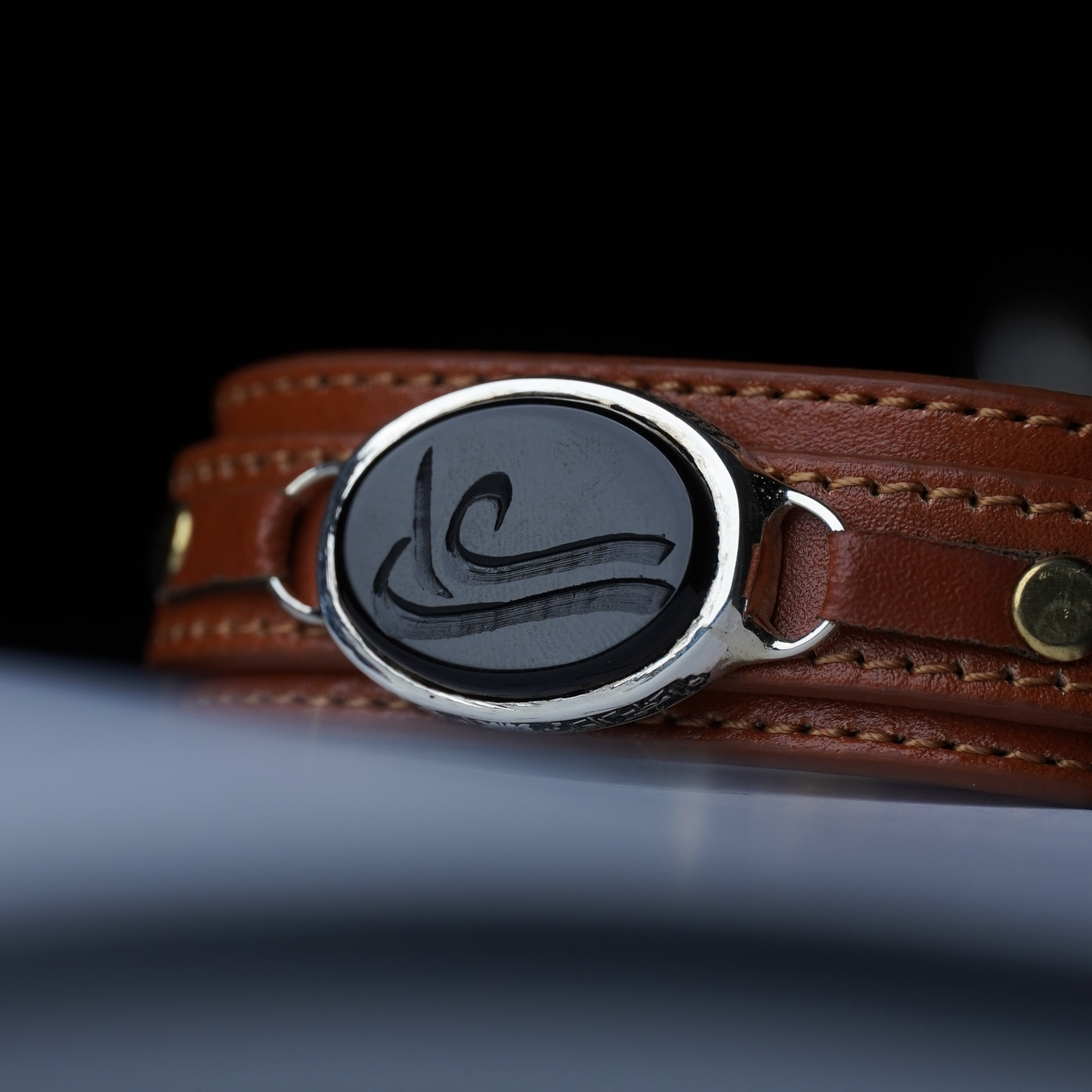 دستبند مردانه عقیق مشکی کد 1331