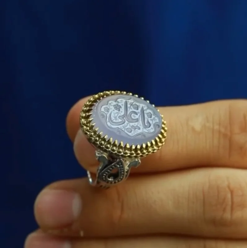 انگشتر مردانه عقیق کبود کد 1029