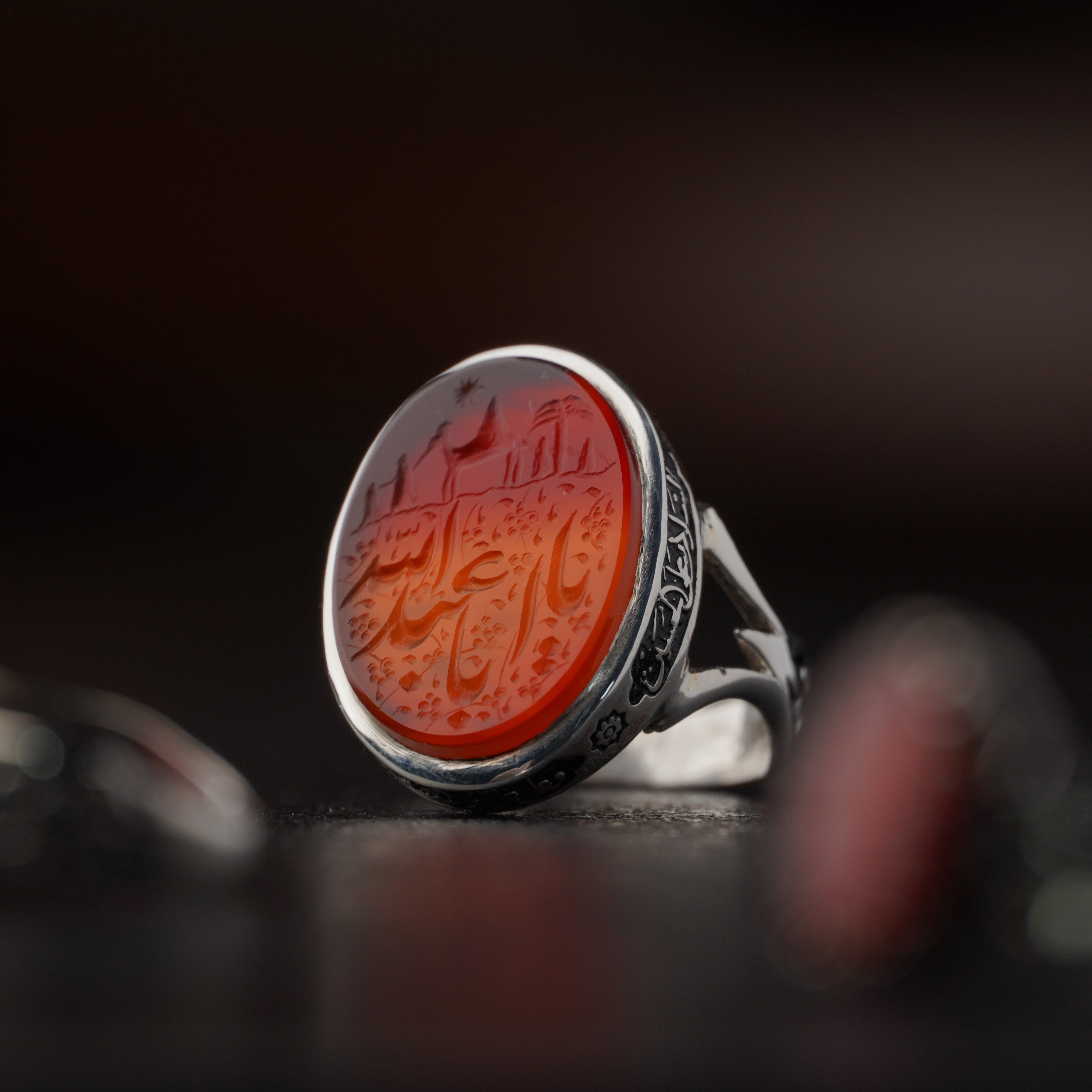 انگشتر مردانه عقیق سرخ کد 1289