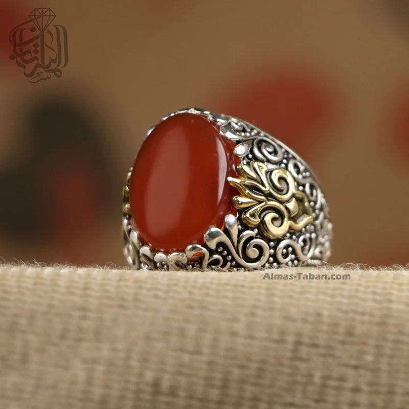 انگشتر مردانه عقیق یمنی کد 2243