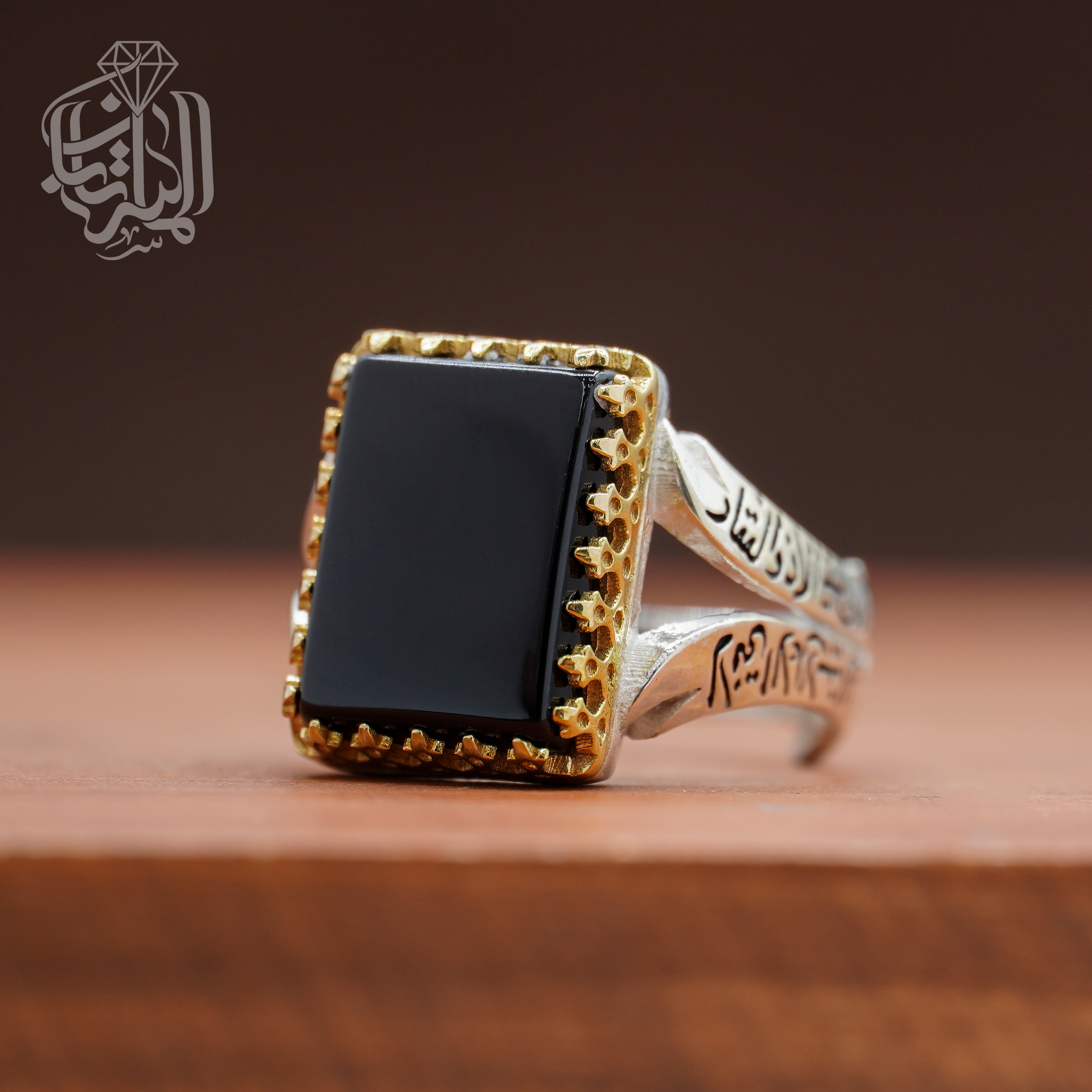 انگشتر عقیق مشکی کد 215