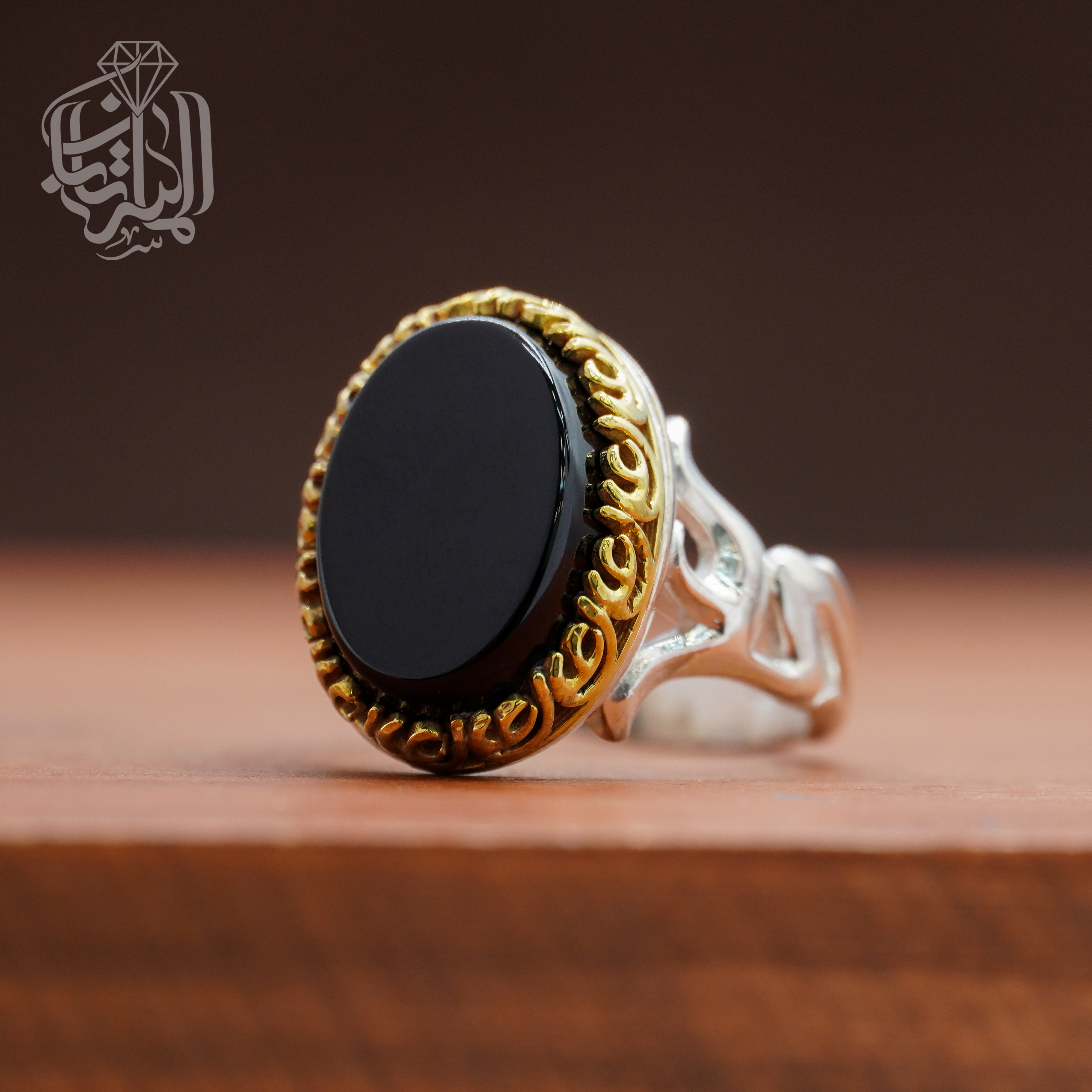 انگشتر عقیق مشکی کد 219