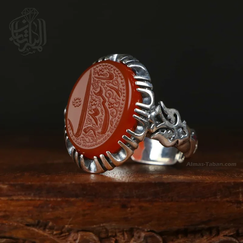 انگشتر مردانه عقیق سرخ کد 2176