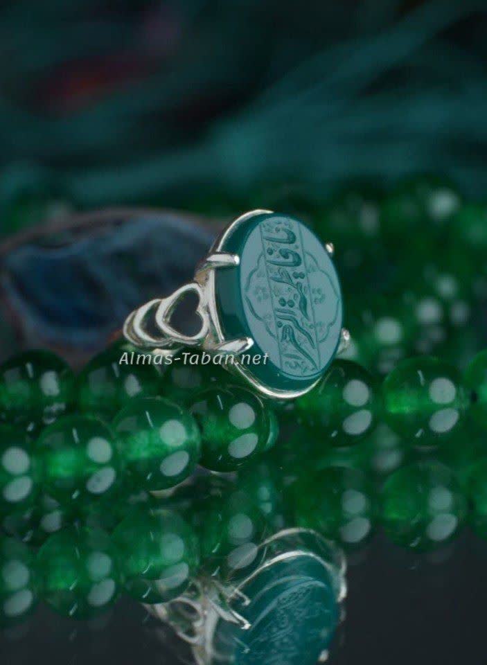 انگشتر زنانه عقیق سبز کد 721