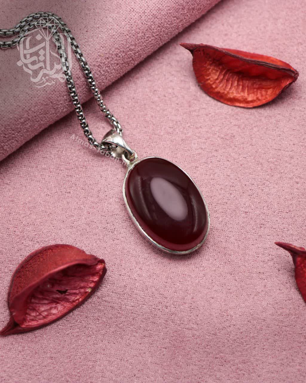 گردنبند مردانه عقیق سرخ کد 2885