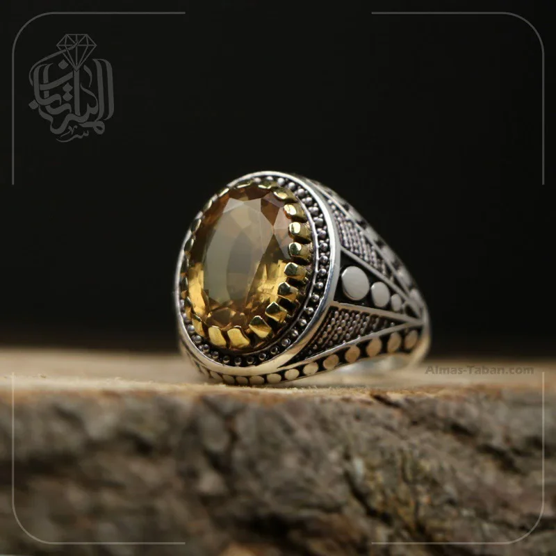 انگشتر مردانه الکساندریت سه رنگ کد 2346