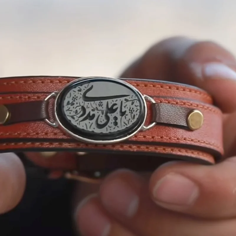 دستبند مردانه عقیق مشکی کد 1069